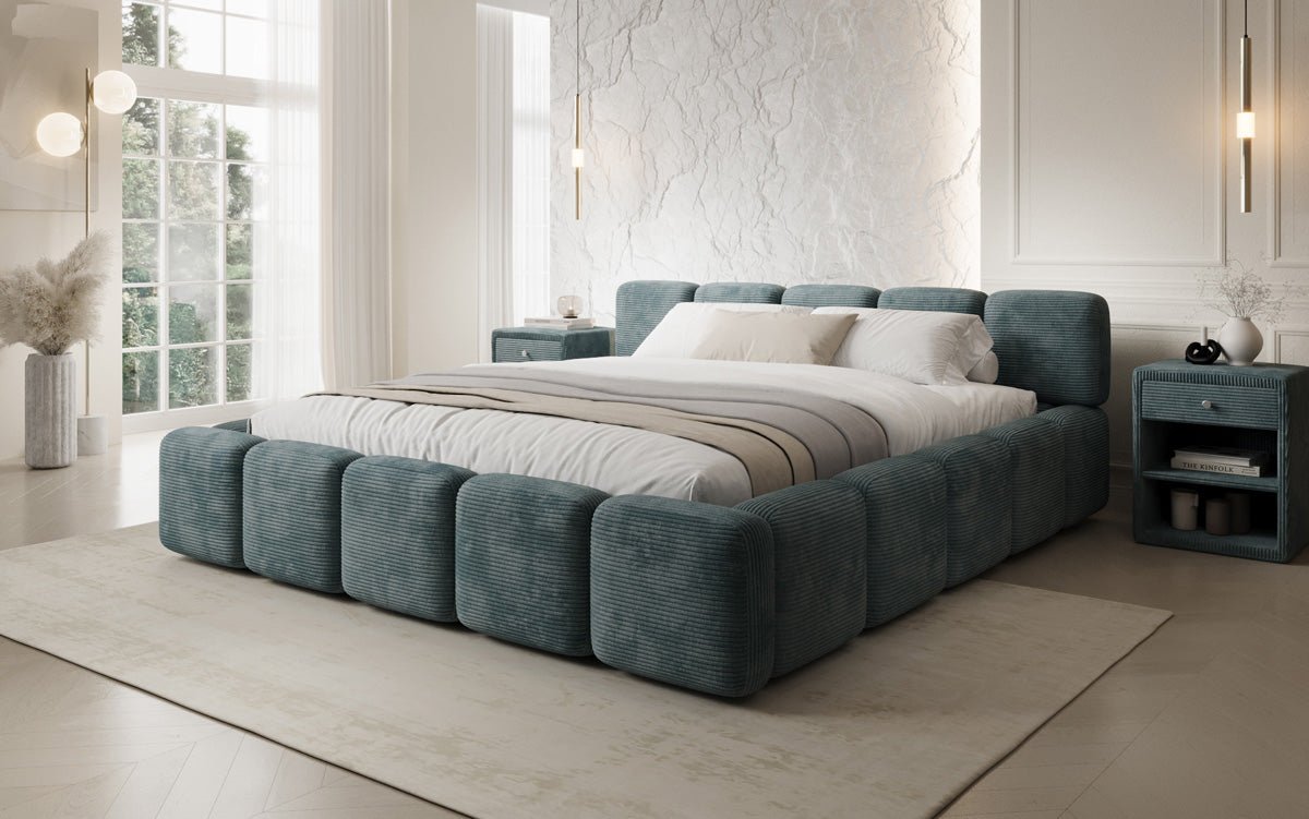 Designer upholstered bed Giulia Corduroy with storage space