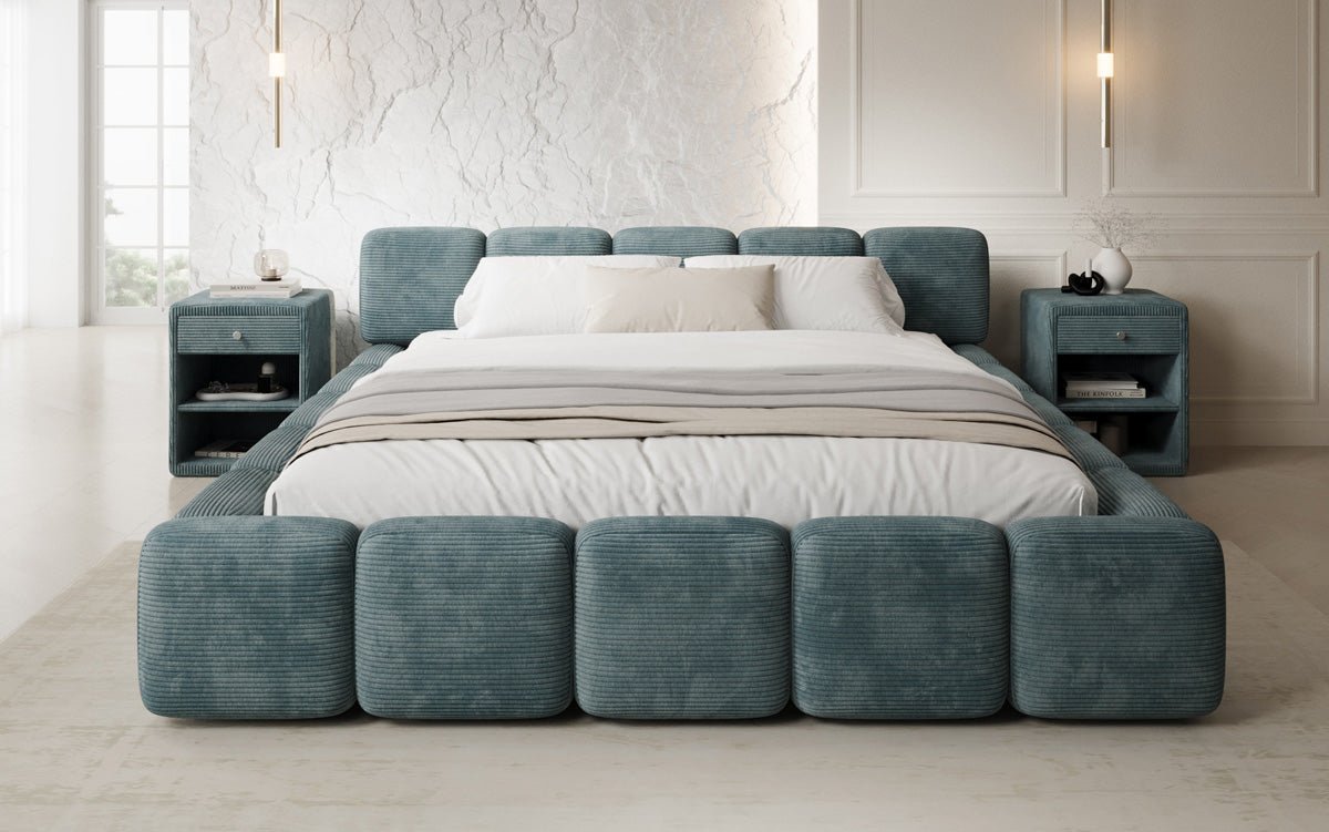 Designer upholstered bed Giulia Corduroy with storage space