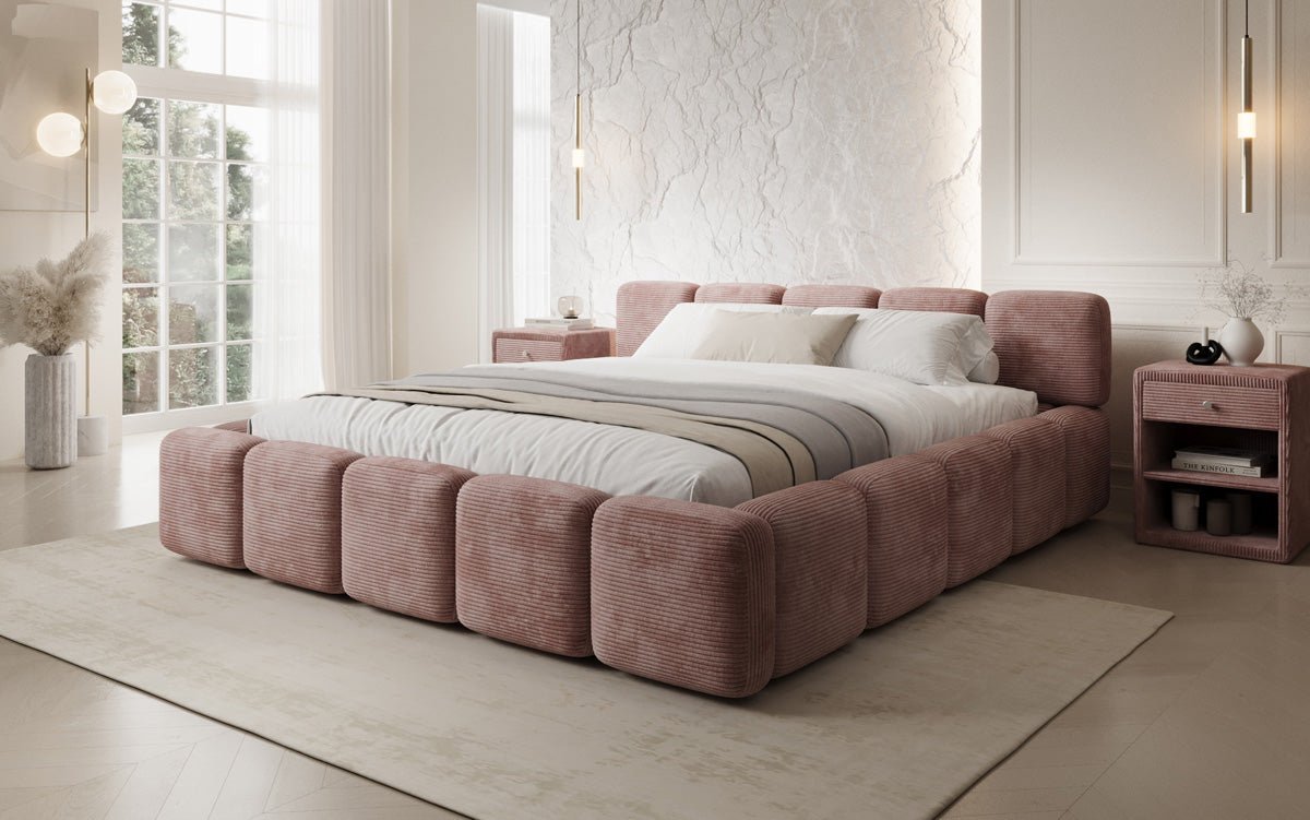 Designer upholstered bed Giulia Corduroy with storage space