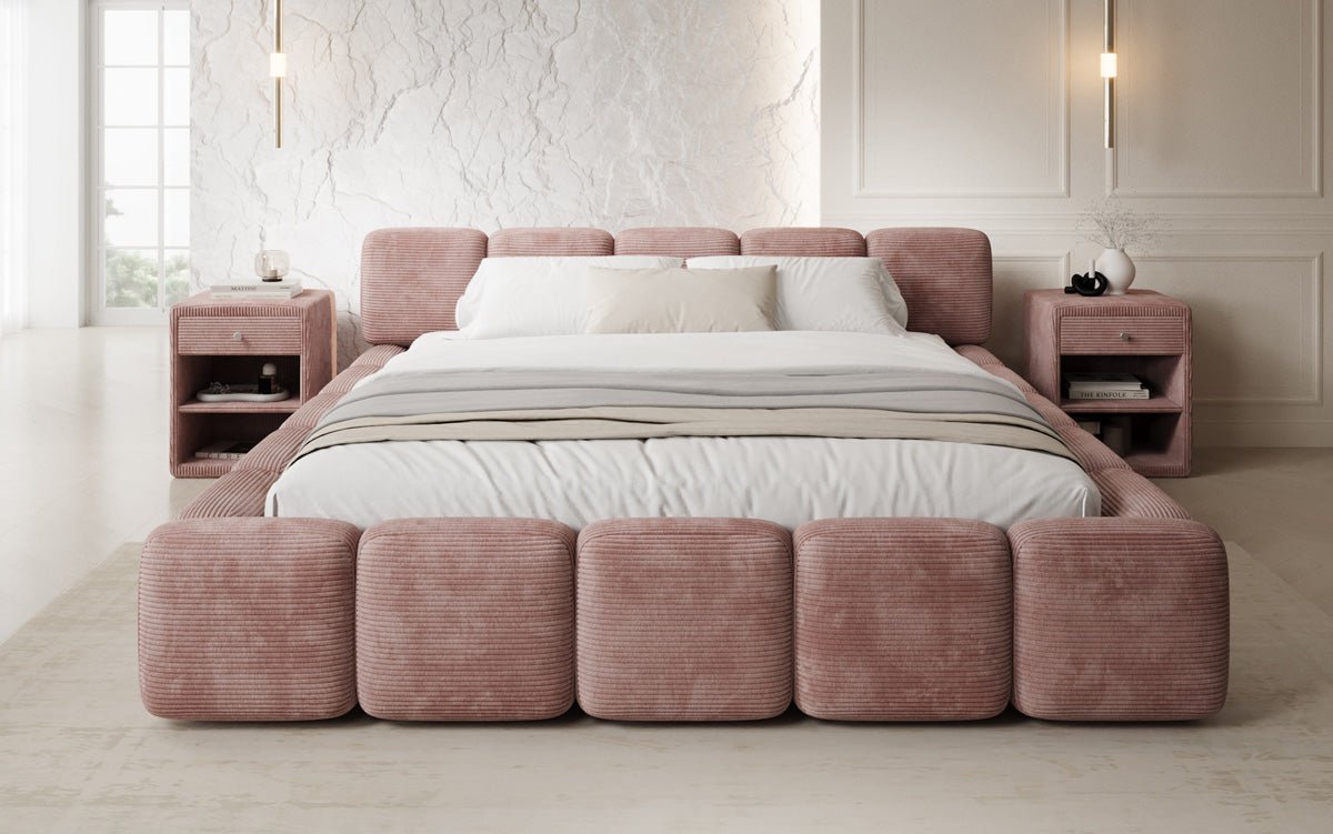 Designer upholstered bed Giulia Corduroy with storage space