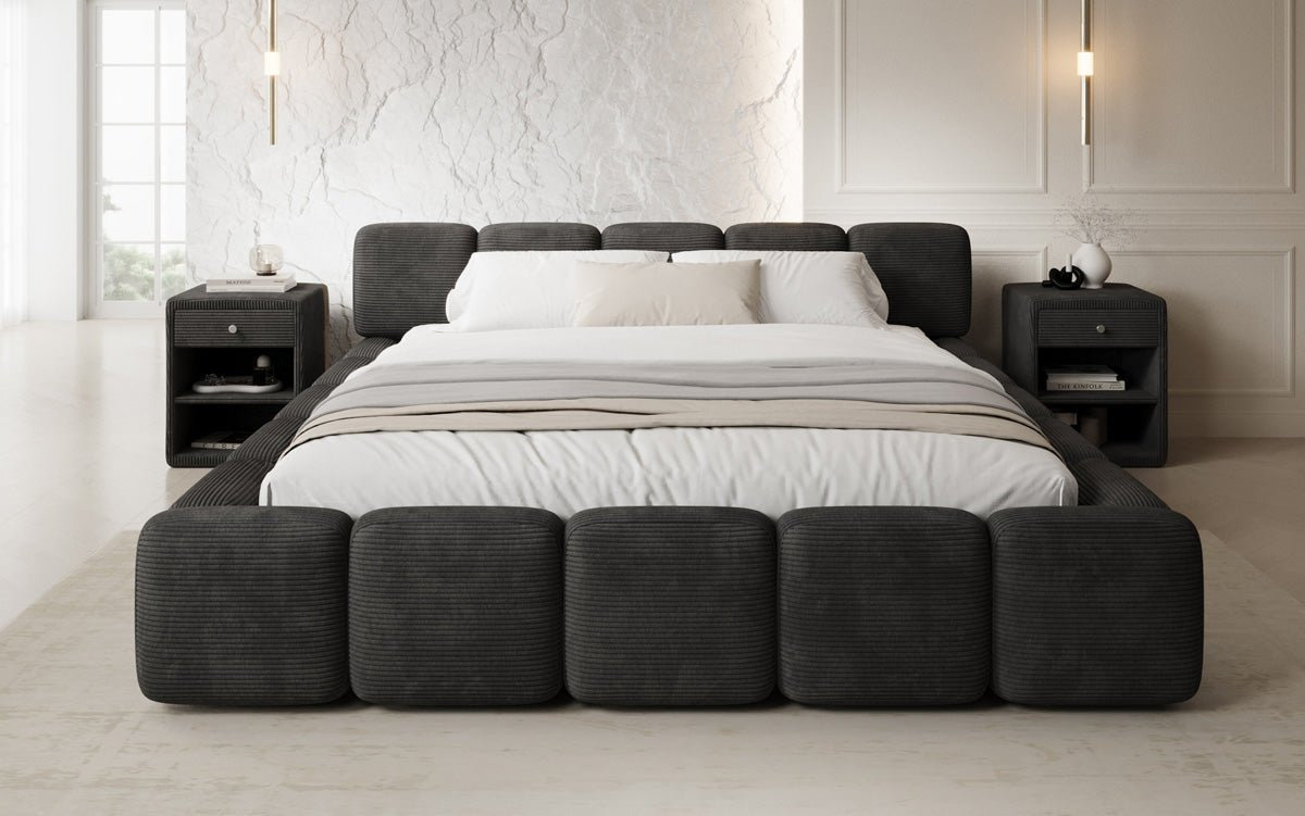 Designer upholstered bed Giulia Corduroy with storage space