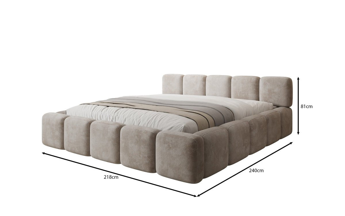 Designer upholstered bed Giulia Corduroy with storage space