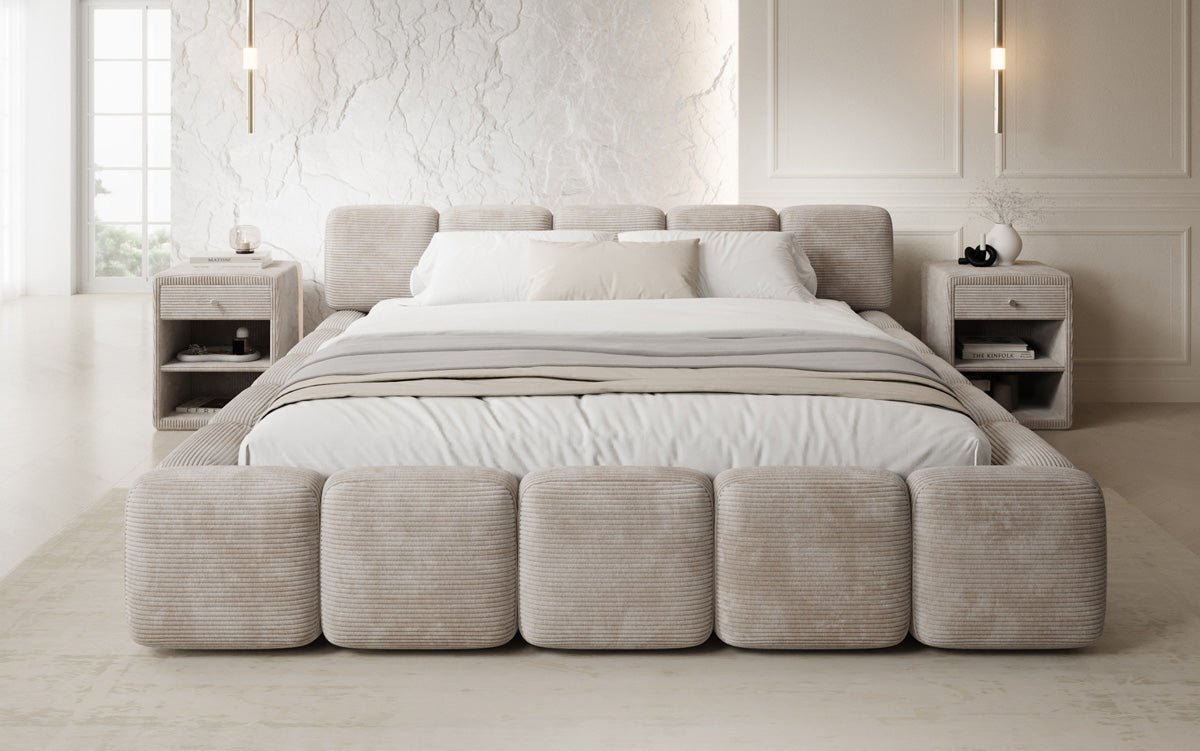 Designer upholstered bed Giulia Corduroy with storage space