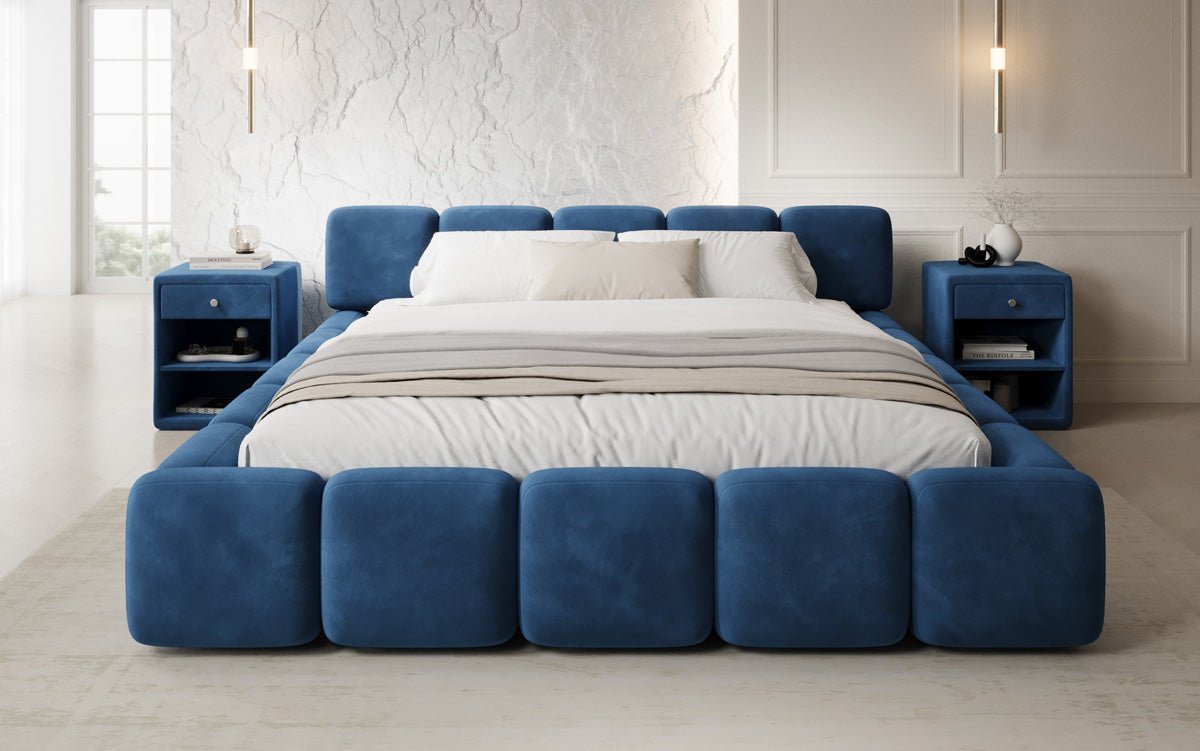 Designer upholstered bed Giulia velvet with storage