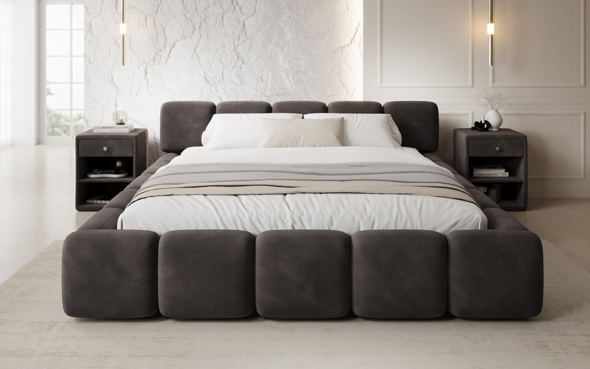 Designer upholstered bed Giulia velvet with storage