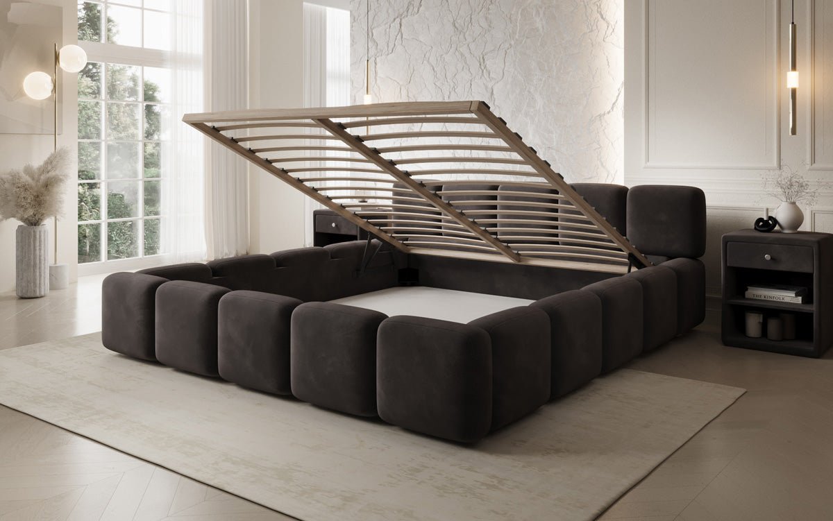 Designer upholstered bed Giulia velvet with storage