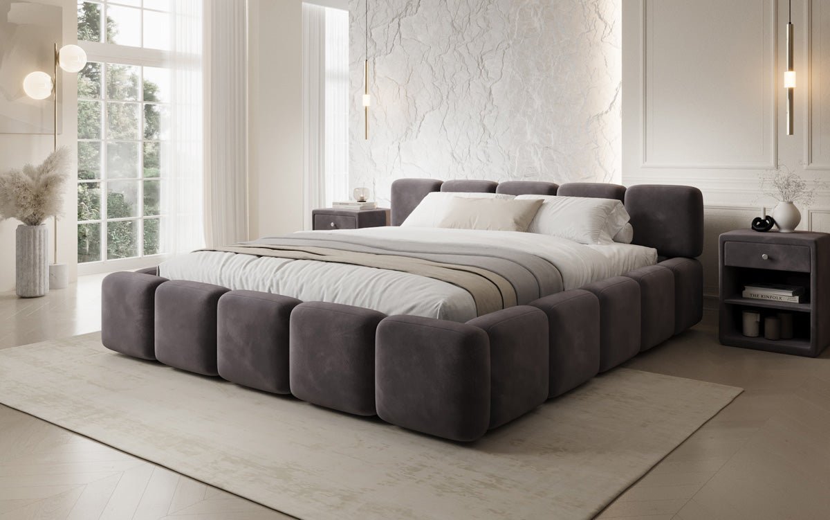 Designer upholstered bed Giulia velvet with storage