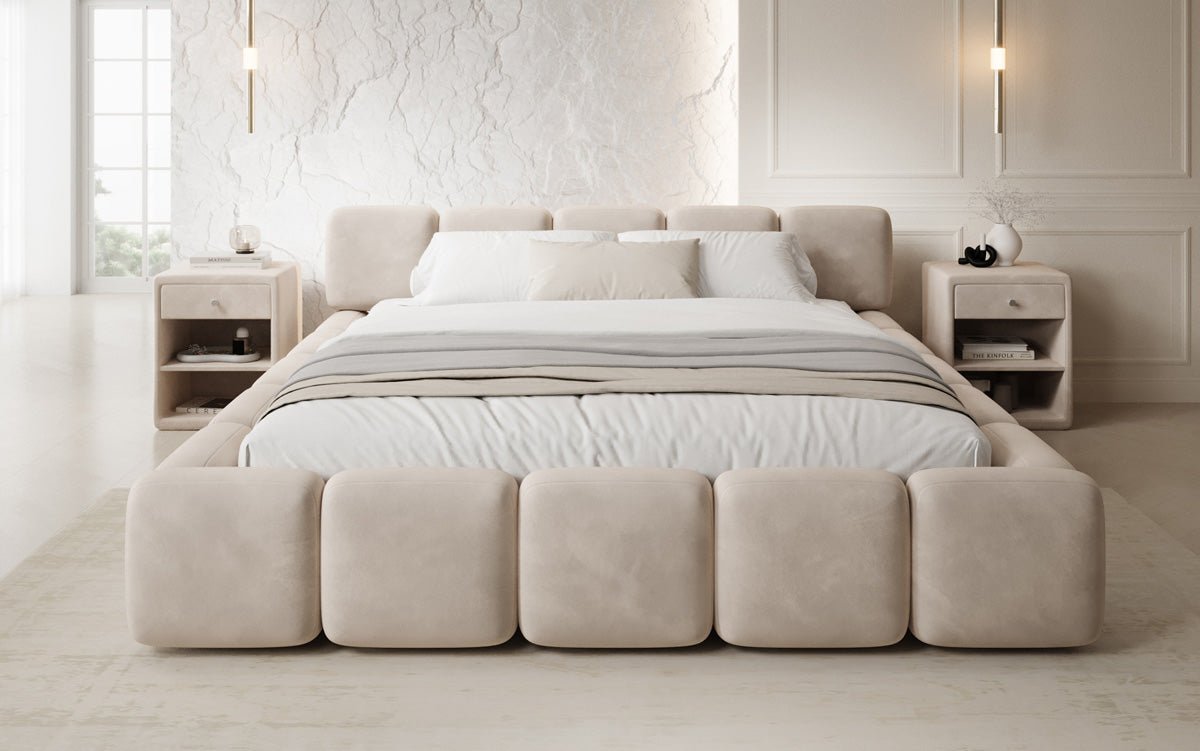 Designer upholstered bed Giulia velvet with storage