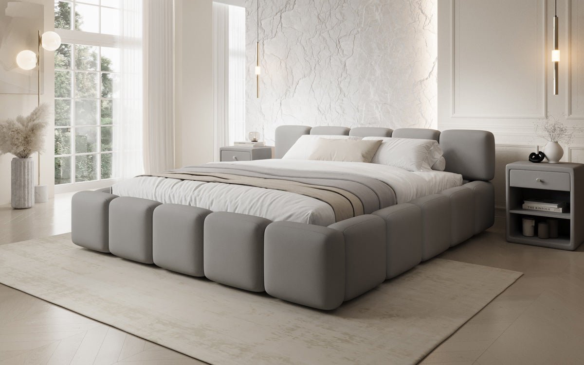 Designer Upholstered Bed Giulia in Fabric with Storage