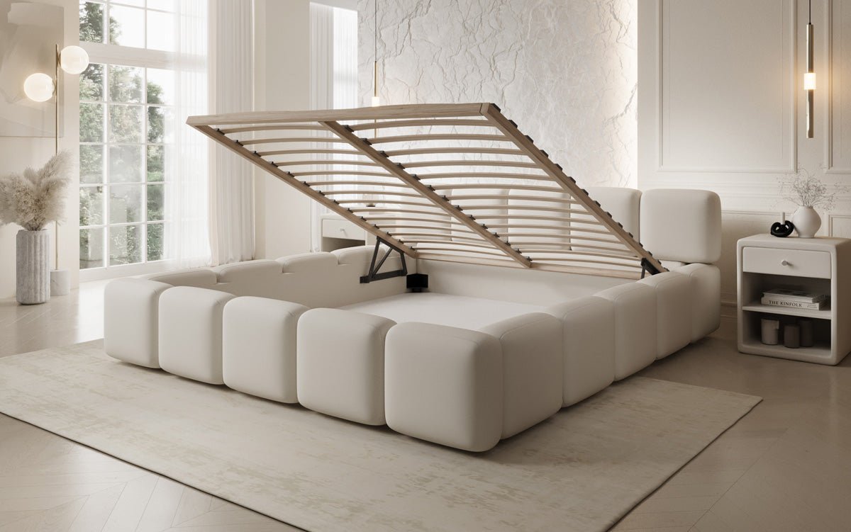 Designer Polsterbett Giulia Stoff mit Stauraum