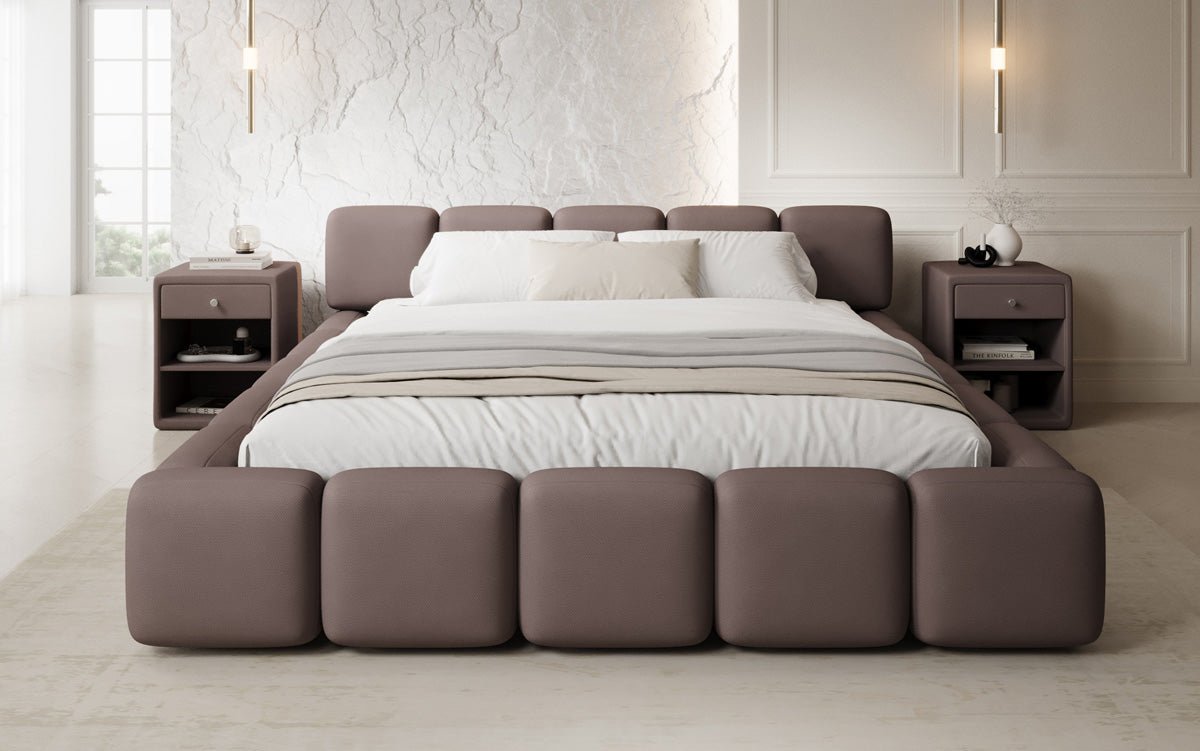 Designer Upholstered Bed Giulia in Fabric with Storage