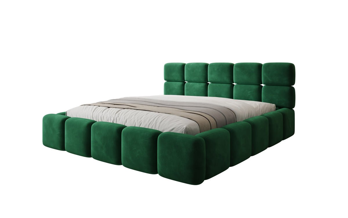 Designer upholstered bed Matilda velvet with storage