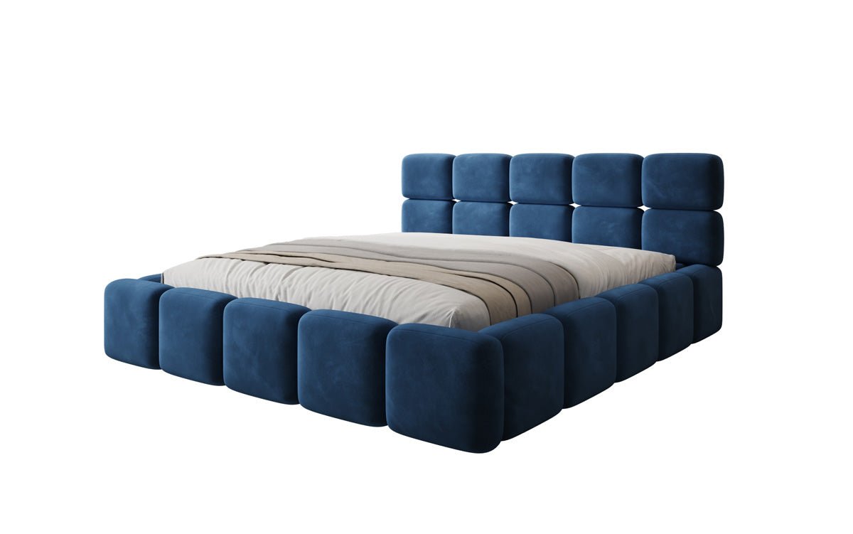 Designer upholstered bed Matilda velvet with storage
