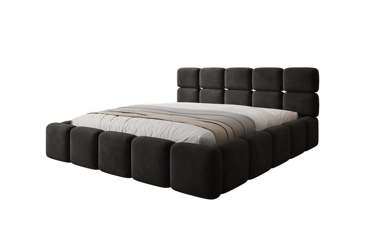 Designer upholstered bed Matilda velvet with storage