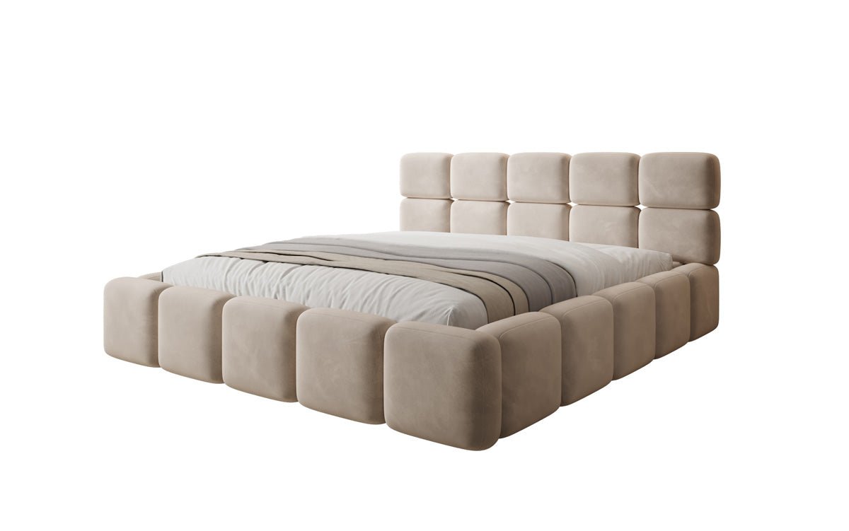 Designer upholstered bed Matilda velvet with storage