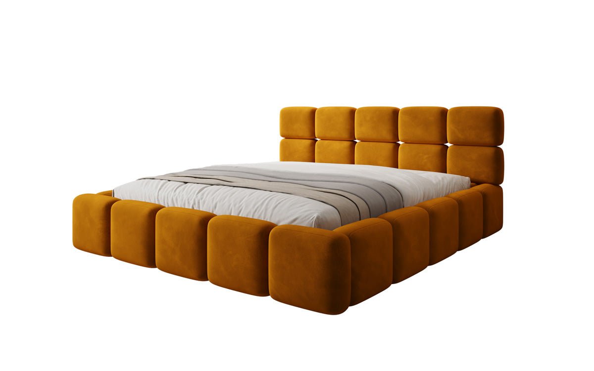 Designer upholstered bed Matilda velvet with storage