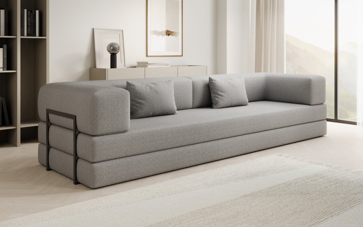 Designer Sofa Lazy 3-Seater XXL in Bouclé