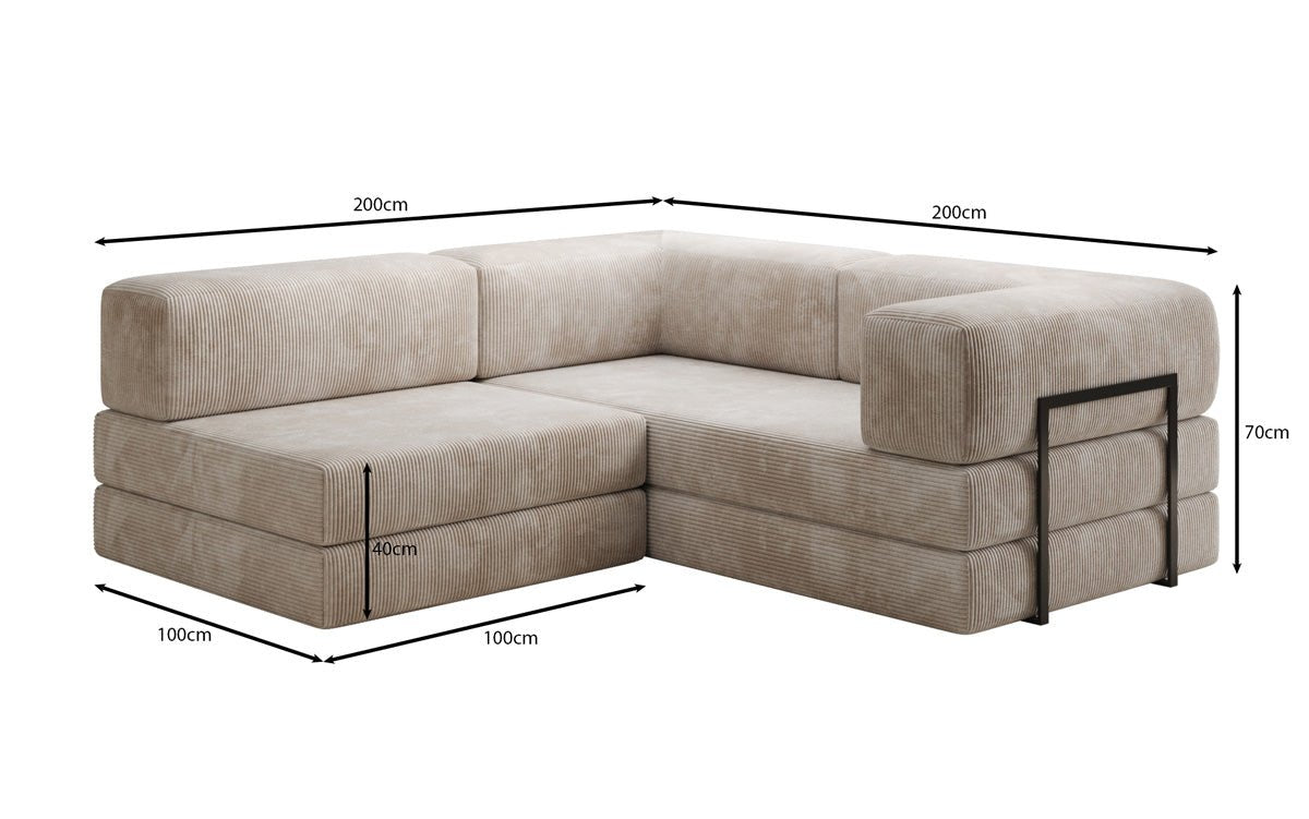 Designer Sofa Lazy L Mini in Corduroy