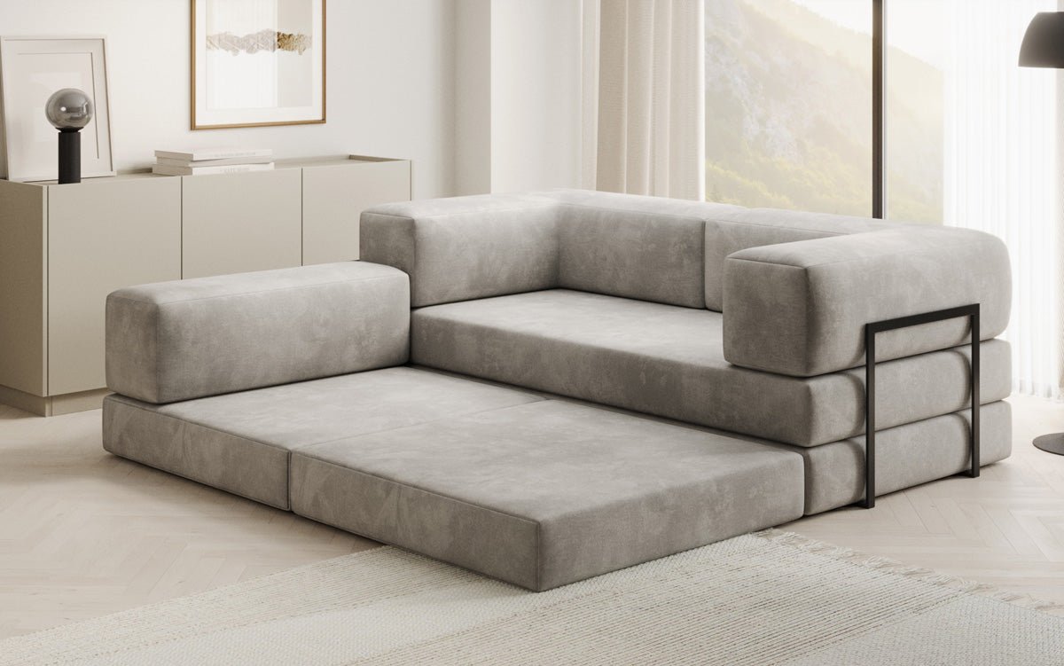 Designer Sofa Lazy L Mini in Samt