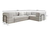 Designer Sofa Lazy L geschlossen in Bouclé