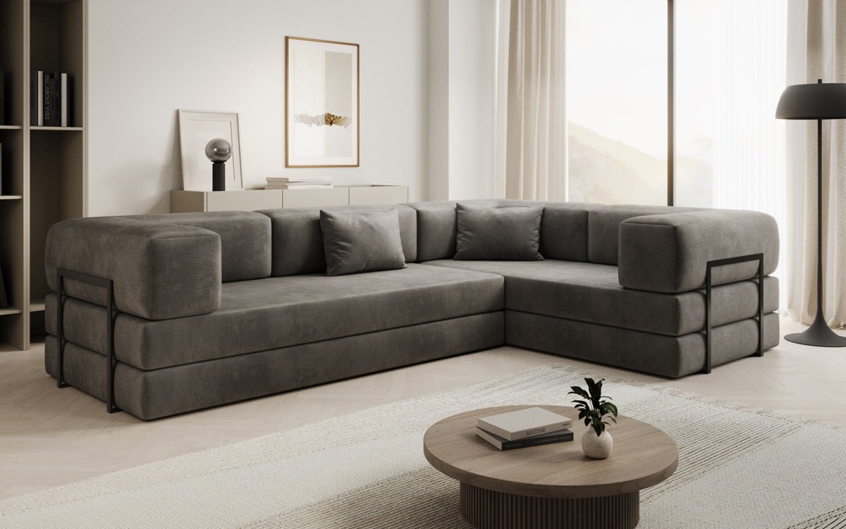 Designer Sofa Lazy L geschlossen in Samt