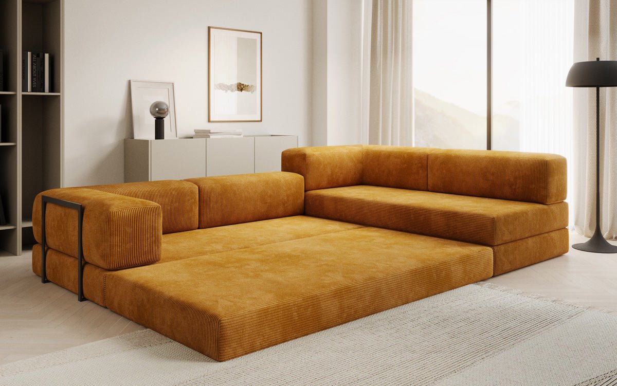 Designer Sofa Lazy L in Corduroy