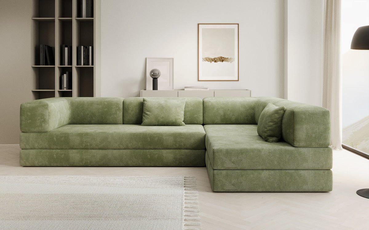 Designer Sofa Lazy L in Corduroy