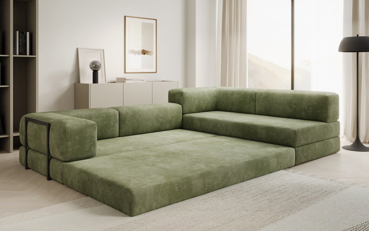 Designer Sofa Lazy L in Corduroy