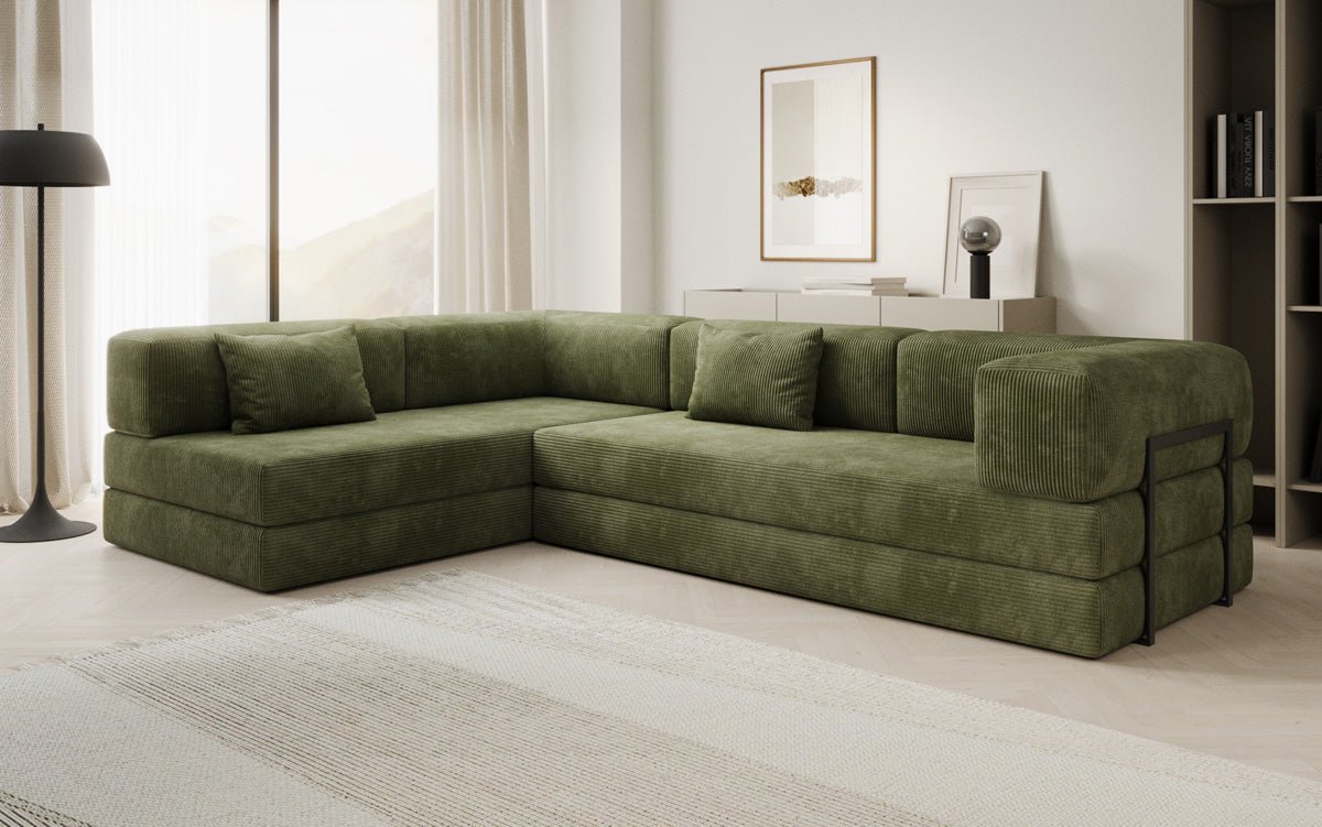 Designer Sofa Lazy L in Corduroy