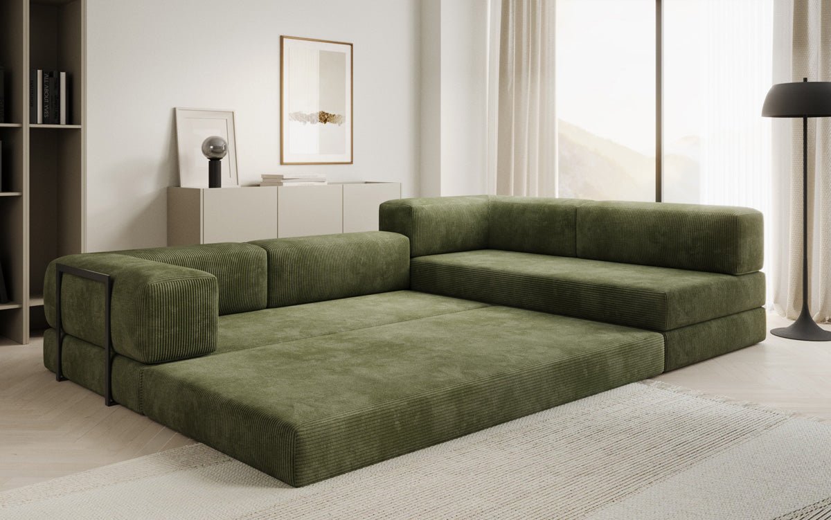 Designer Sofa Lazy L in Corduroy