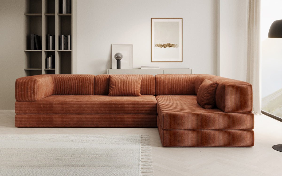 Designer Sofa Lazy L in Corduroy