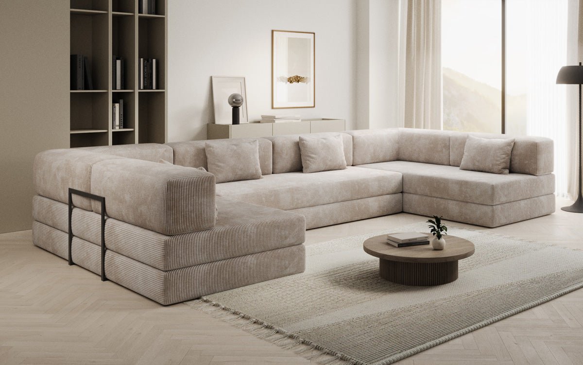 Designer Sofa Lazy U in Corduroy