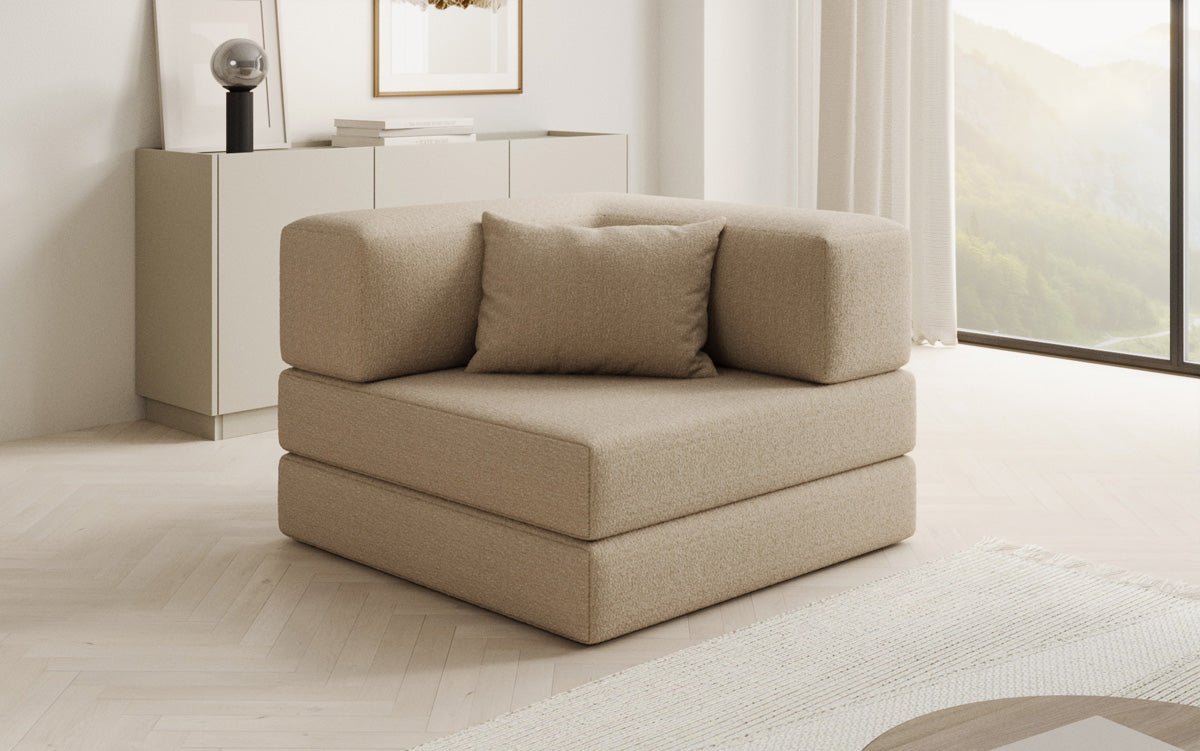 Designer Lazy Armchair in Bouclé