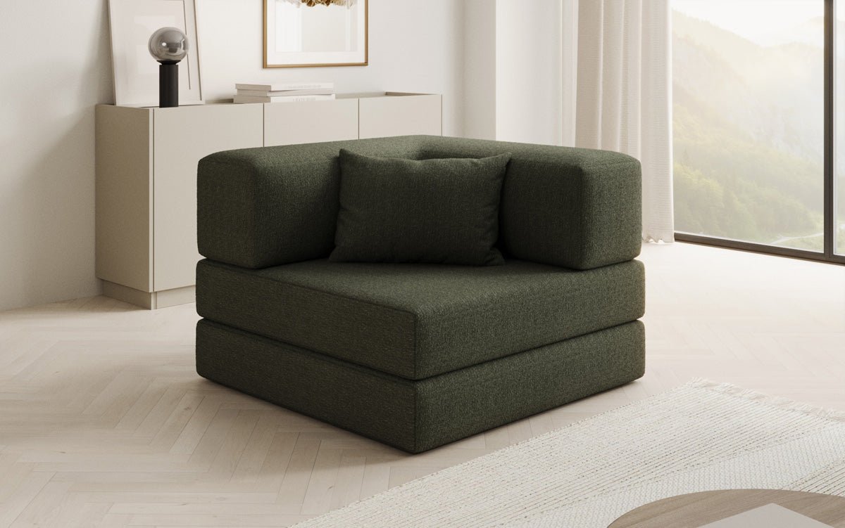 Designer Lazy Armchair in Bouclé
