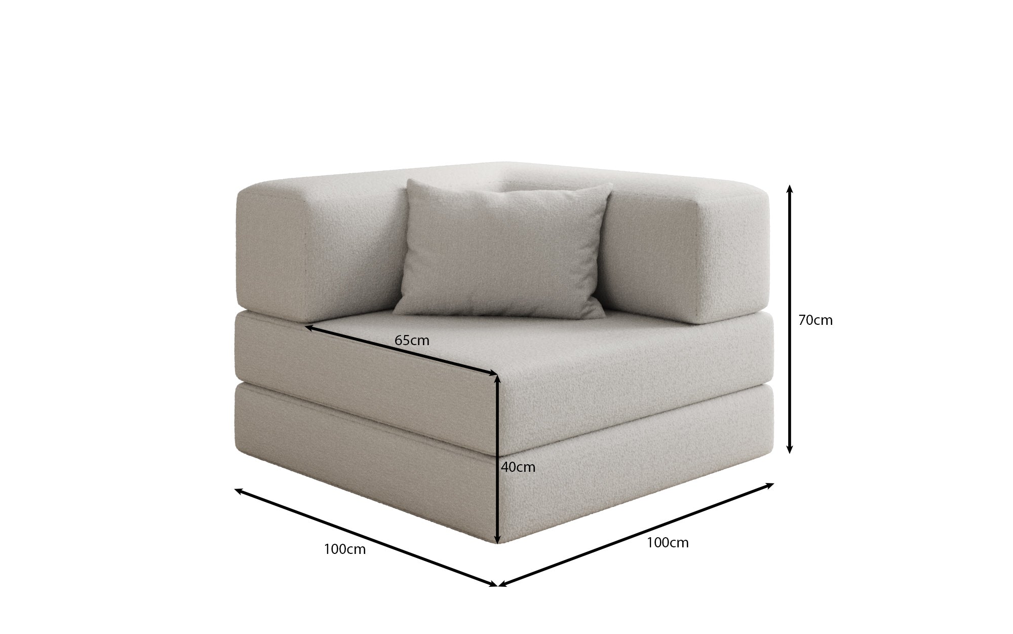 Designer Lazy Armchair in Bouclé