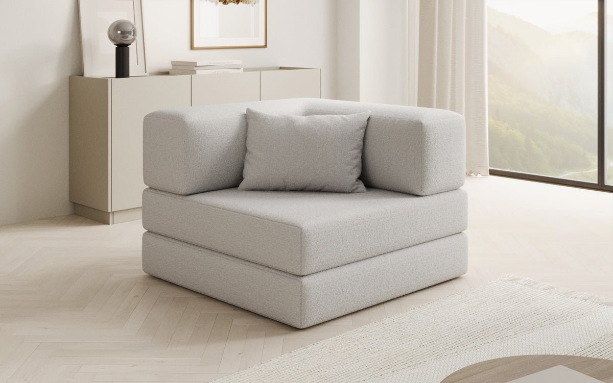 Designer Lazy Armchair in Bouclé
