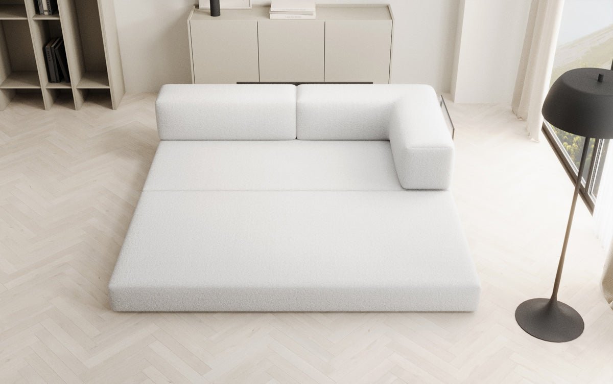 Designer Sofa/Chaise Longue Lazy in Bouclé