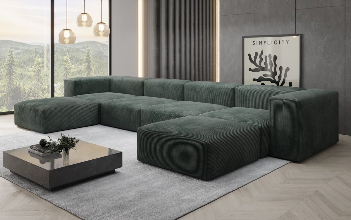 Designer U Sofa Snug in Cord