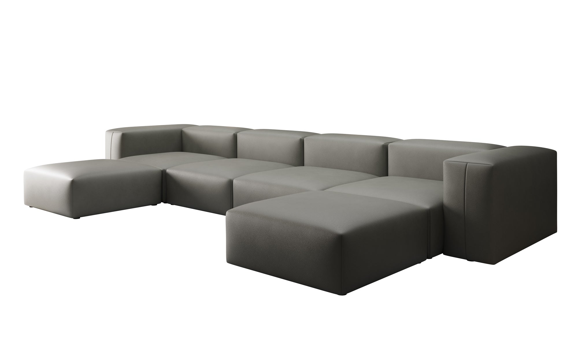 Designer U Sofa Snug in Genuine Leather