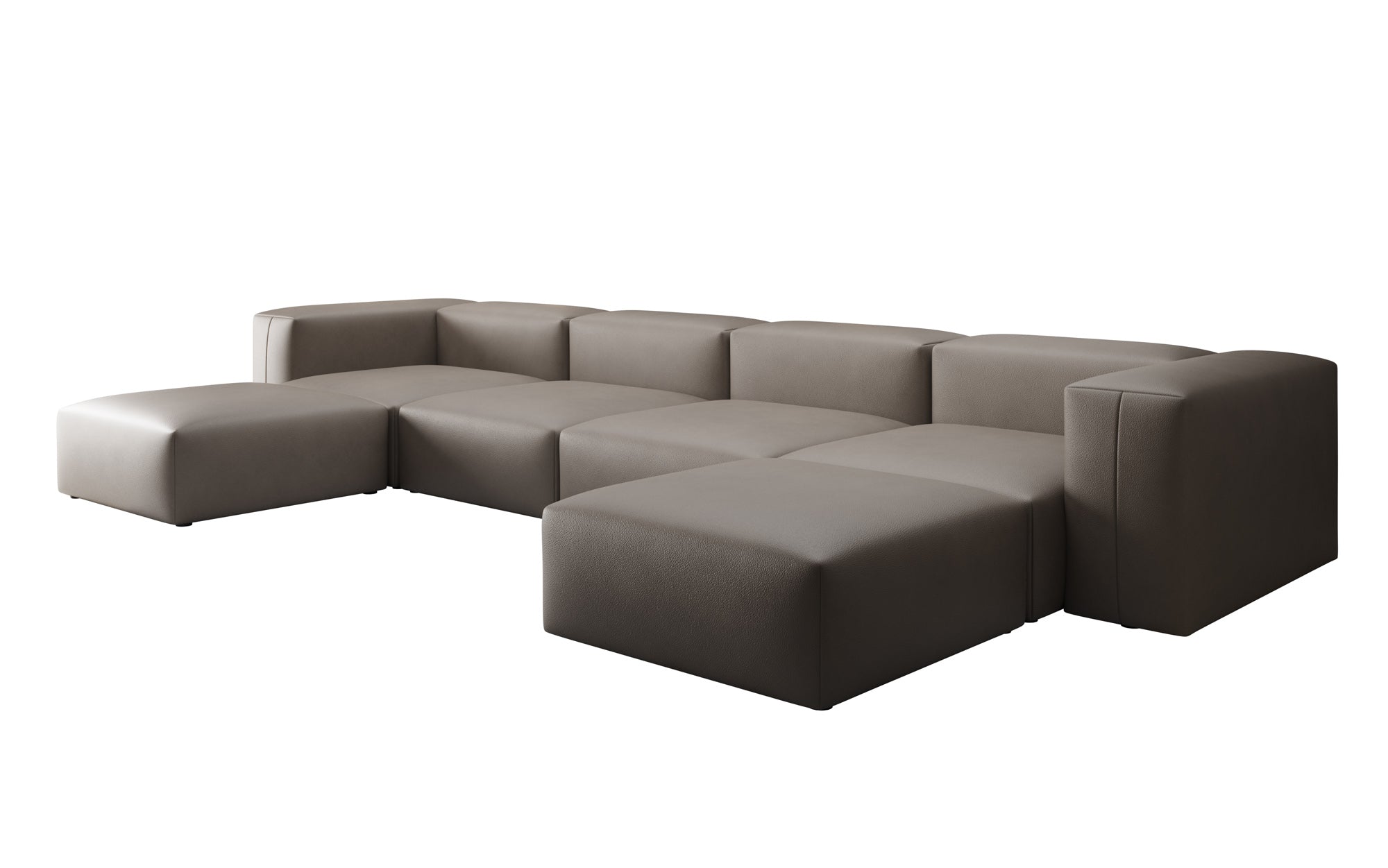 Designer U Sofa Snug in Genuine Leather