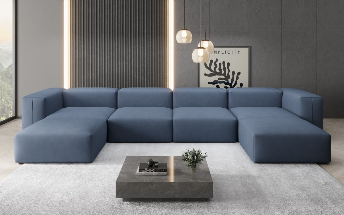 Designer U Sofa Snug in Fabric