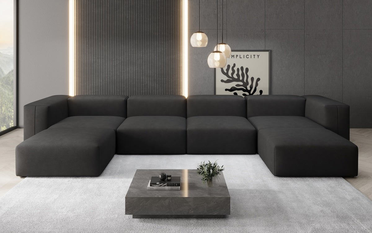 Designer U Sofa Snug in Fabric
