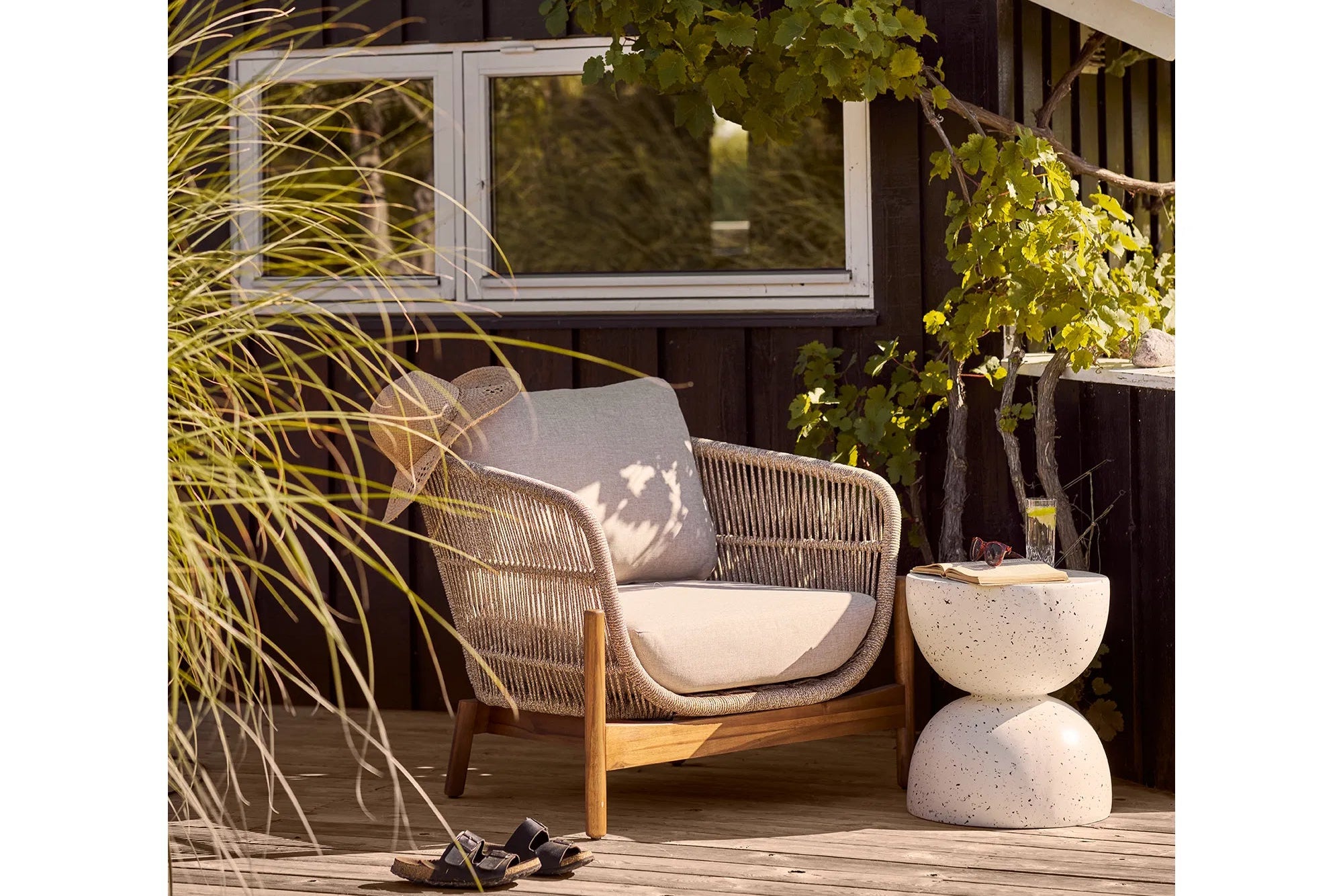 Garten Beistelltisch Norvellen - Ø40 aus Magnesiumoxid und Fiberglas