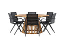 Garten Essgruppe Flora – 7-teiliges Gartenmöbel-Set mit Tisch aus Akazie in Natur-Optik