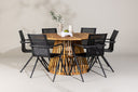 Garten Essgruppe Flora – 7-teiliges Gartenmöbel-Set mit Tisch aus Akazie in Natur-Optik