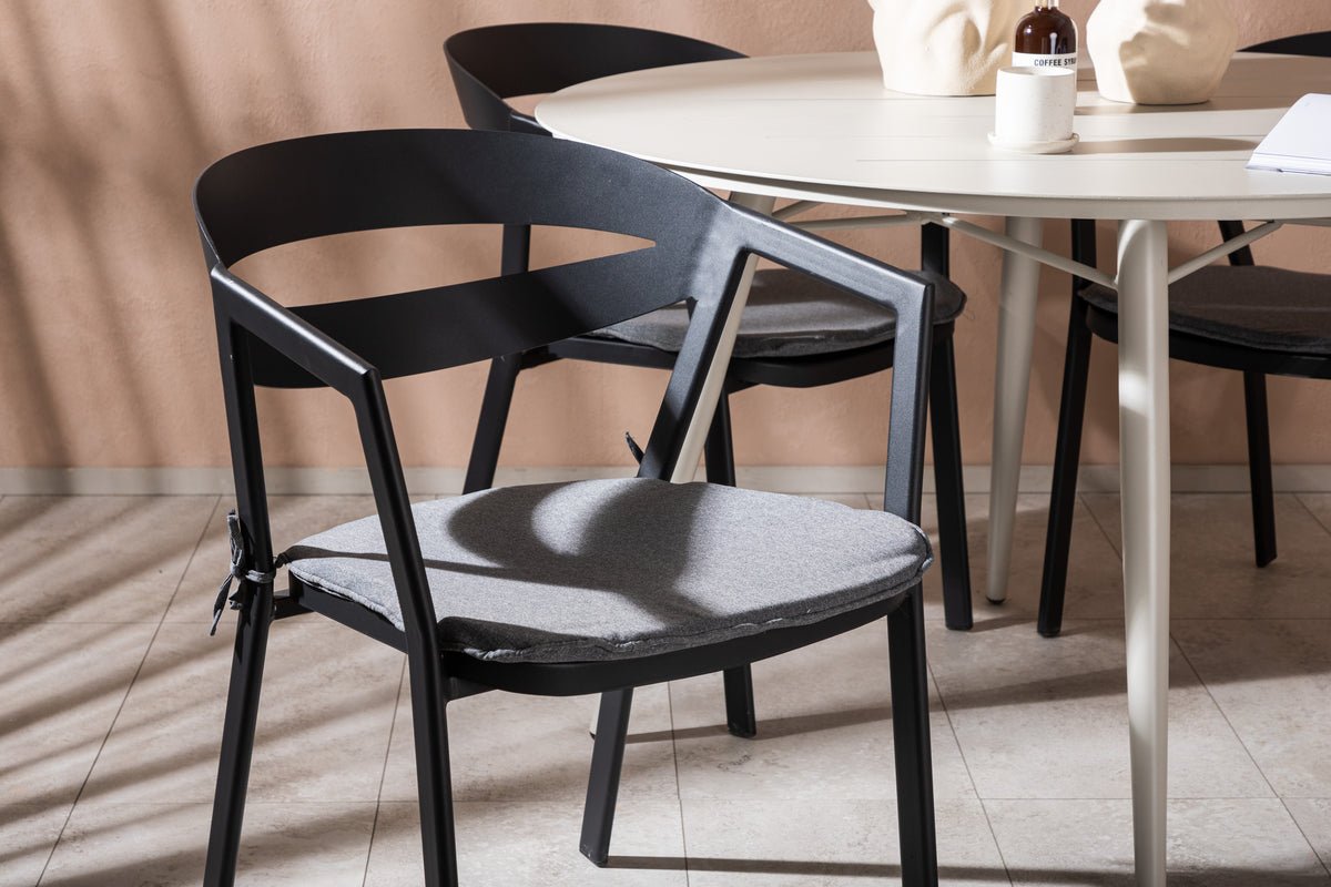 Garten Essgruppe Mivano – 5-teiliges Set mit rundem Tisch