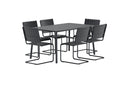 Garten Essgruppe Moraya – 7-teiliges Set aus Stahl/Polywood in 2 Farben