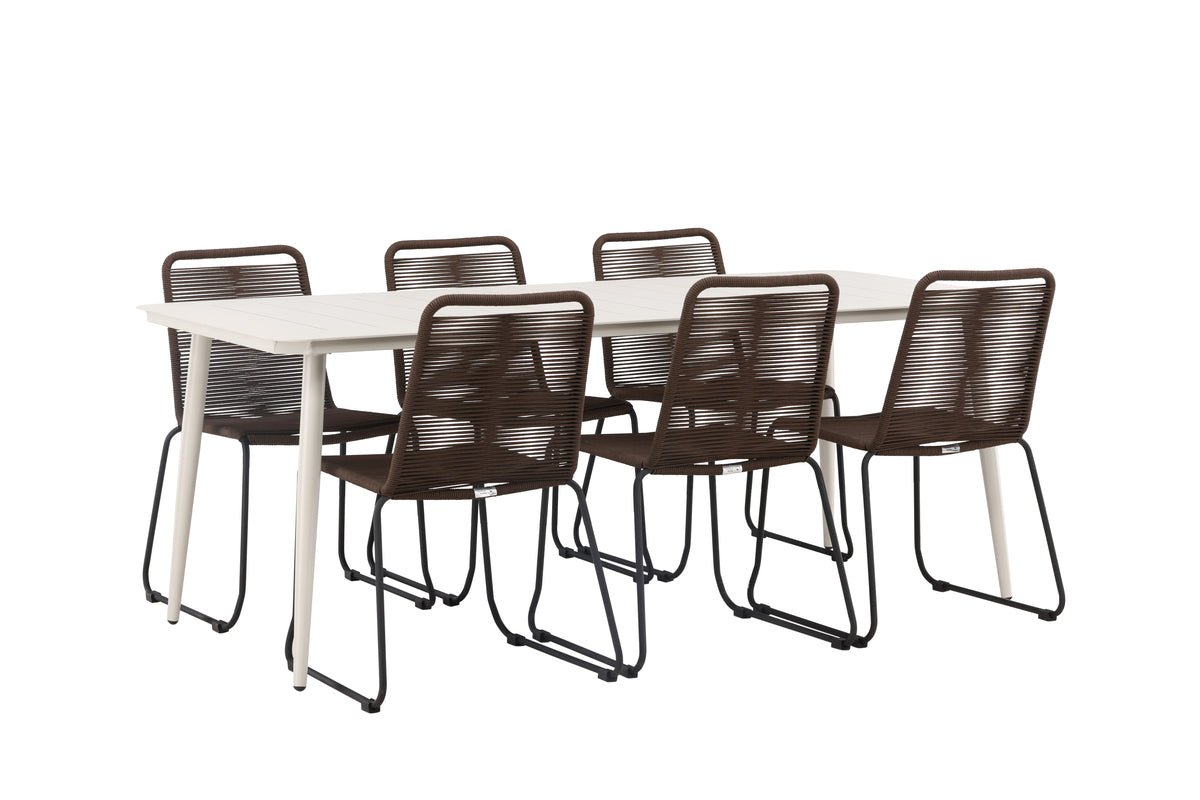 Garten Essgruppe Nashville – 7-teiliges Gartenmöbel-Set für bis zu 6 Personen