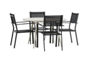 Garten Essgruppe Orlena – 5-teiliges Set in Beige/Schwarz
