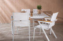 Garten Essgruppe Rolina – 4 Stühle und 1 Tisch in Weiß